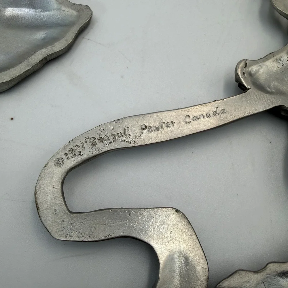 Vintage Set Of 2 Cast Seagull Pewter Angel 1990